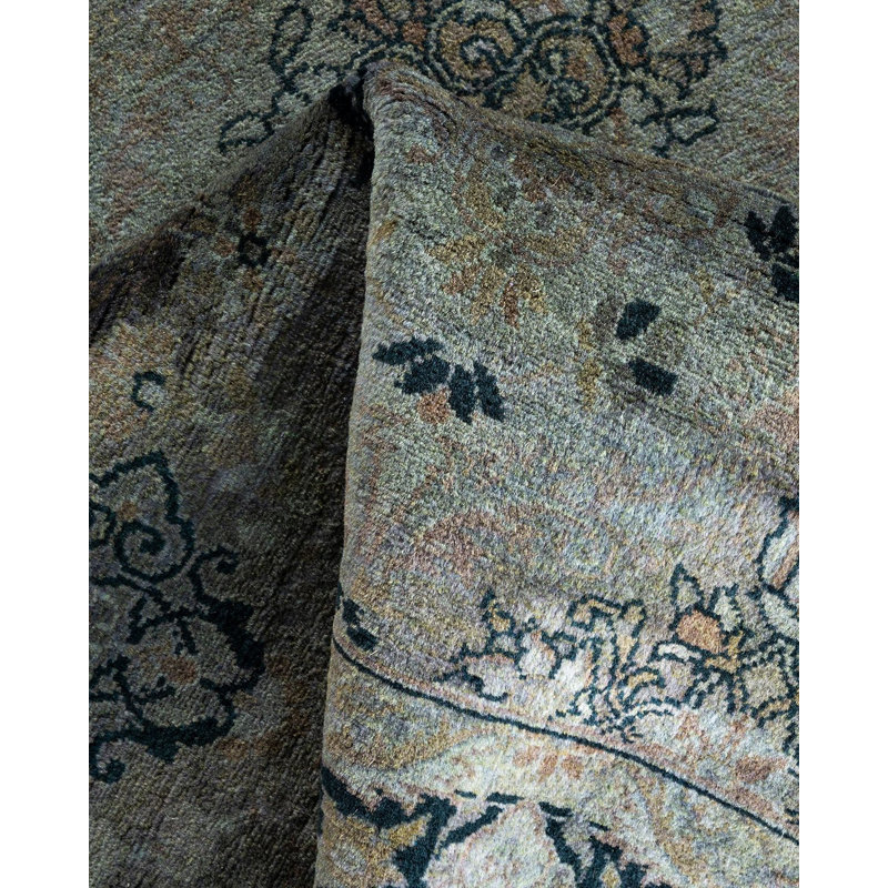 Tapis noué à la main unique en son genre Holsworth - gris