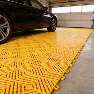 50pcs Plastic Garage Floor Mats157x157NonSlip Interlocking Plastic Garage Floor MatSplicing Drainage Floor Tile and Shower Mat for Garage Ga