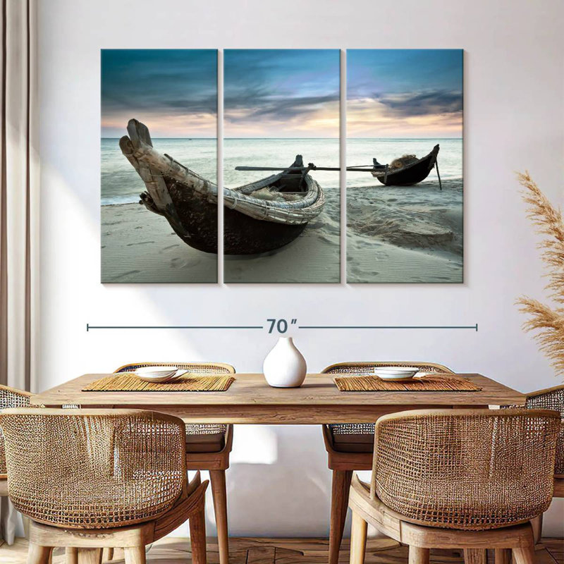Vieux bateaux de pêche Mehar, H 42 po x l 65 po