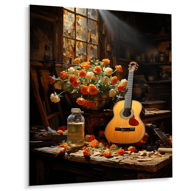 «Country Music Guitare in Rustic Browns» sur, H 32 po x l 16 po x P 1 po