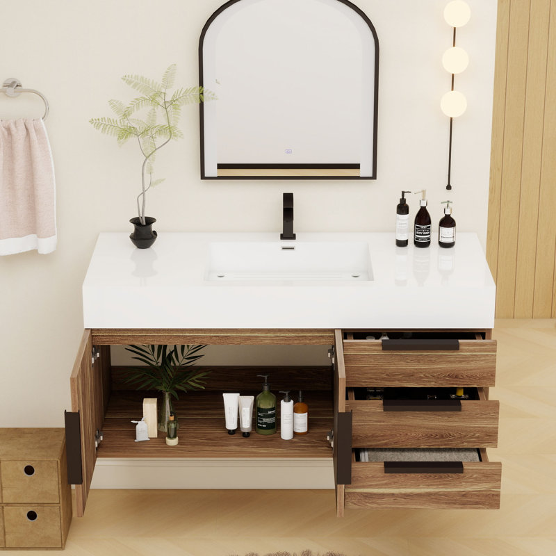 Meuble-lavabo simple 48 po Jessica, Chêne naturel