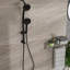 Pomme de douche double multifonction - Système de douche avec pomme de douche à pluie de 4,7 po, douche à main 8 fonctions, barre coulissante réglable, noir mat