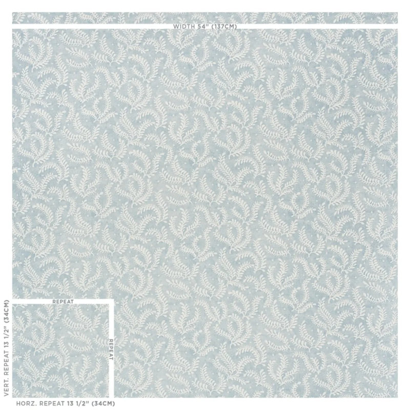 Tissu de fougère gravé, Bleu
