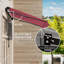 Parasol de terrasse 10 pi x 8 pi - Auvent de patio rouge. Et eau - tissu, manivelle manuelle, cadre en aluminium pour le balcon, matériau de la cour. Cadre. Fonctionnement à manivelle. Pour terrasse, cour. Installation sur plusieurs surfaces. Abri