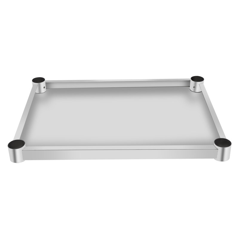Sous la tablette pour les tables de travail, tablette inférieure réglable en acier inoxydable, table de travail sous la tablette pour Durasteel (27,95 x 15,75 po)