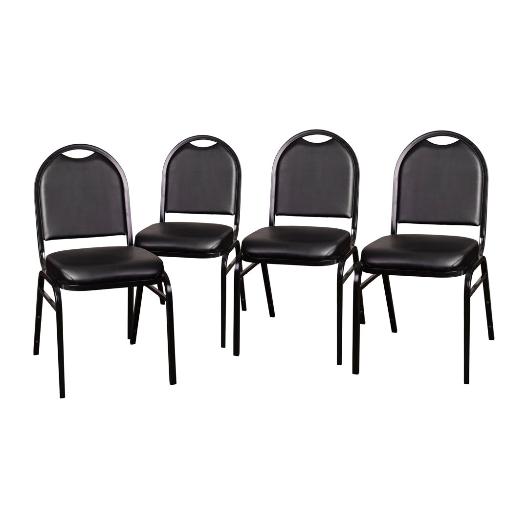 Commercial Dome Back Stacking Banquet Chairs with Metal Frames (Set of 4) Flash Furniture Frame 