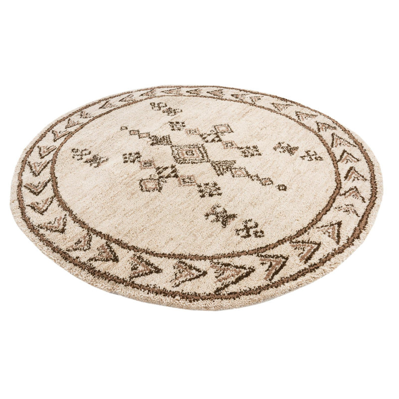 Tapis rond rond crème Mosser