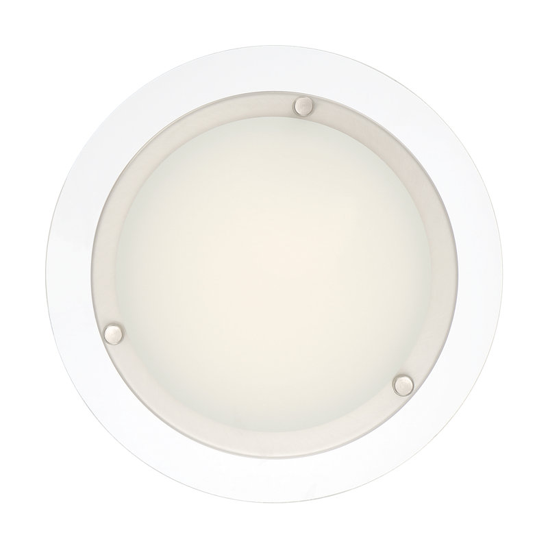 Breaux Acrylic LED Flush Mount, 2" H x 9.25" W x 9.25" D, Polished Nickel, Clear