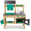 Hape: Nature Fun: cuisine de boue extérieure - ensemble de jeu en bois, accessoires de cuisine, seau de distribution d'eau, jeu de chef, tableau noir, enfants de 3 ans et plus
