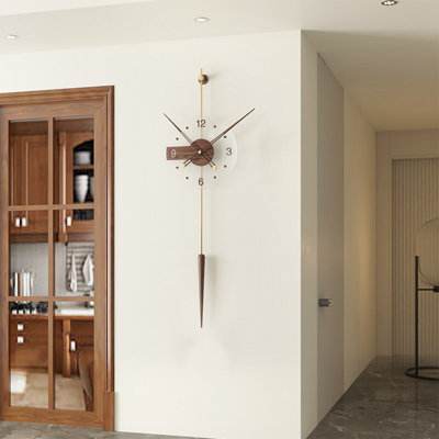 Walnut Round Analog Wall Clocks