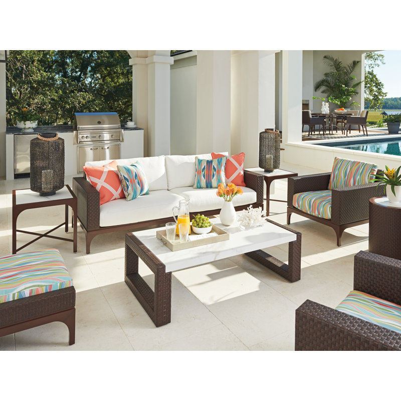 Seabrook 28" White and Brown Transitional Rectangular End Table