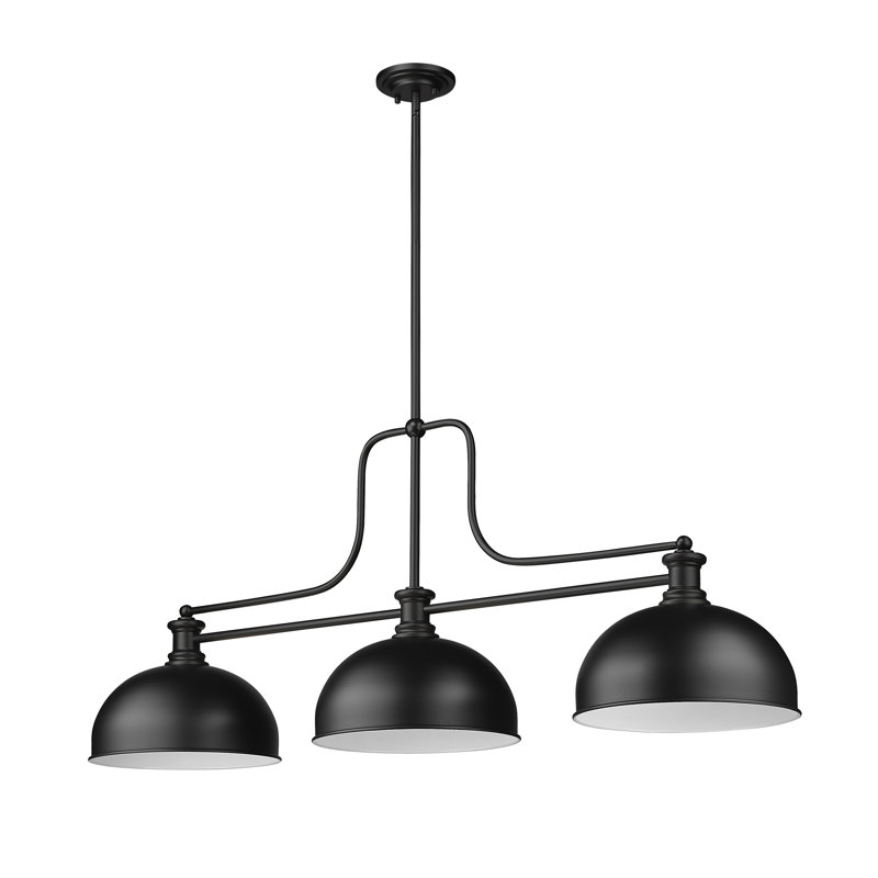 Lustre linéaire moderne à 3 lumières Eraste, Noir mat