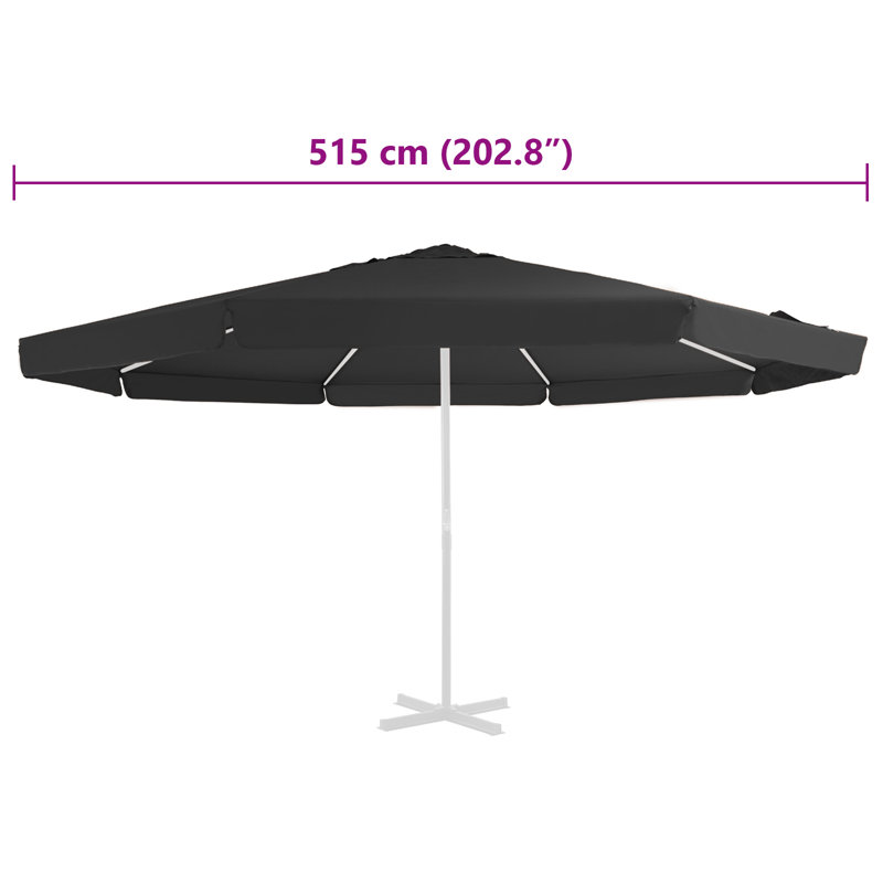 500cm Parasol, Black