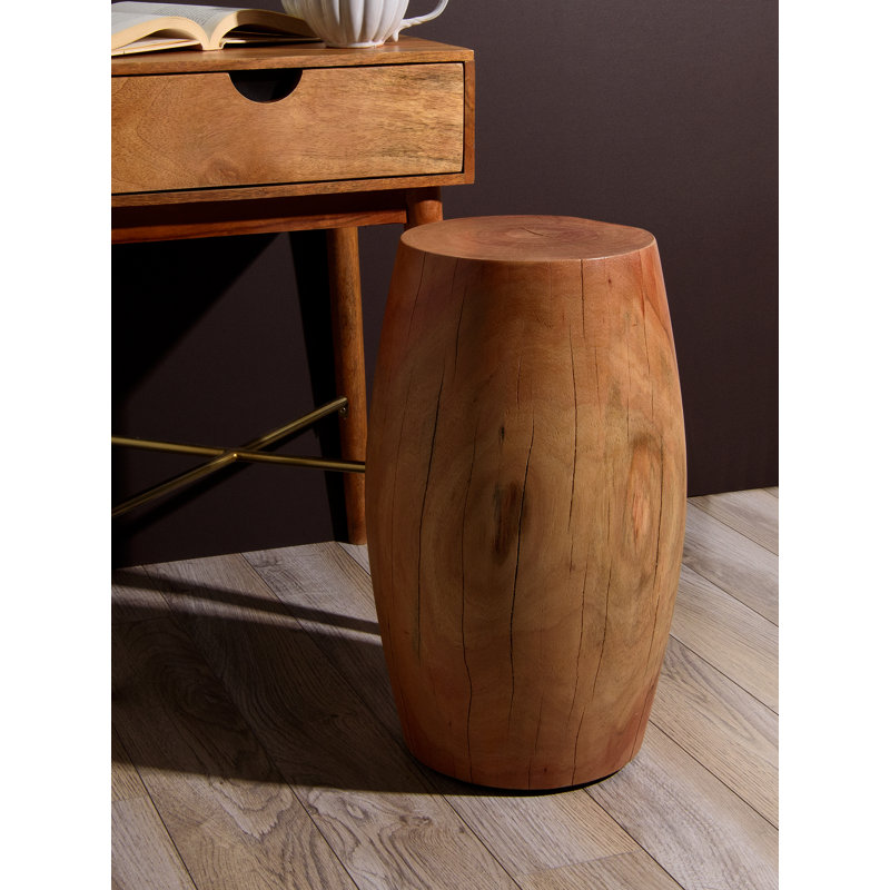 Tabouret d’accent tambour en bois Maymie