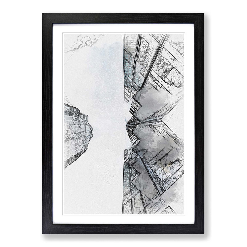 Sketching the Architecture Vol.70 - Picture Frame Drawing Print, Black Framed, 87cm H x 62cm W x 2cm D