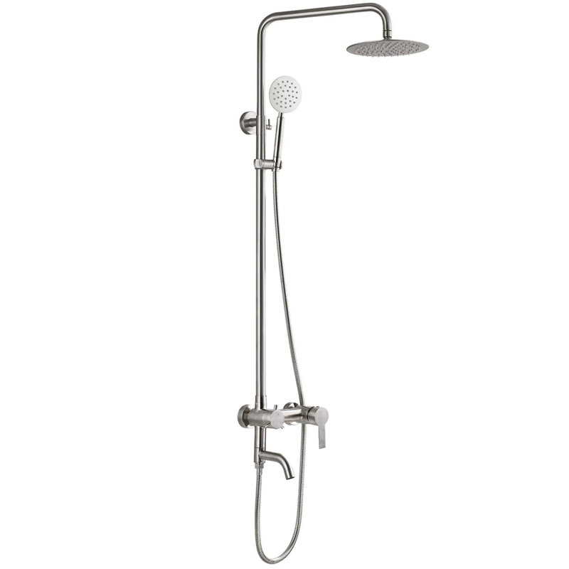 Kairo Triple Function Outdoor Shower with Single Lever Handle Stainless Steel, Brushed Nickel