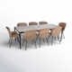 Emi 87'' Rectangular 8 - Person Outdoor Dining Set