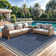 Blue/Gray Geometric Indoor/Outdoor Rug
