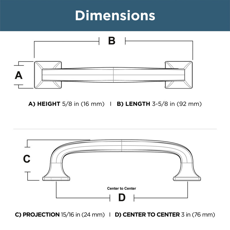 3" Center to Center Arch Pull, Satin Nickel, 3"