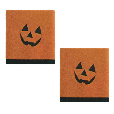  Jack-O-Lantern Halloween 2-Pack Hand Towels