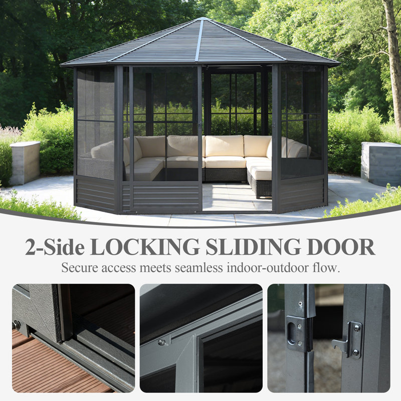 13 Ft. W x 13 Ft. D Metal Patio Gazebo
