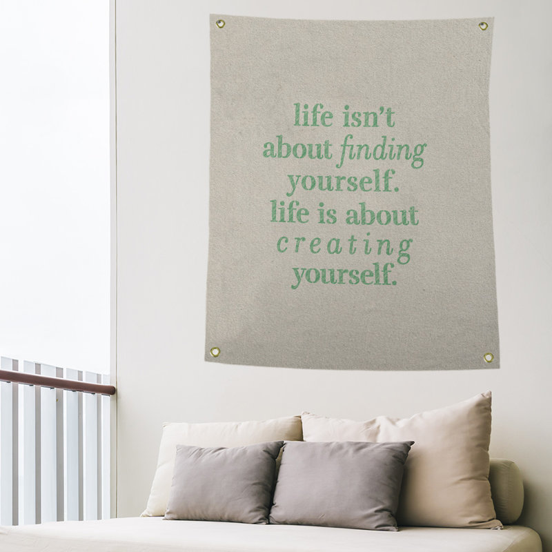Tapisserie en polyester à créer vous-même quote, H 36 po x l 26 po, Blanc / Vert