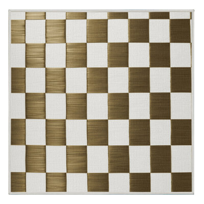 Machine Washable Checkered Beige Area Rug