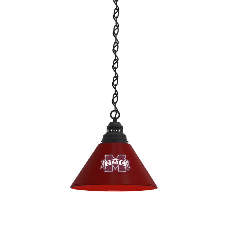 1 - Light Single Pendant, Black, Mississippi State Bulldogs