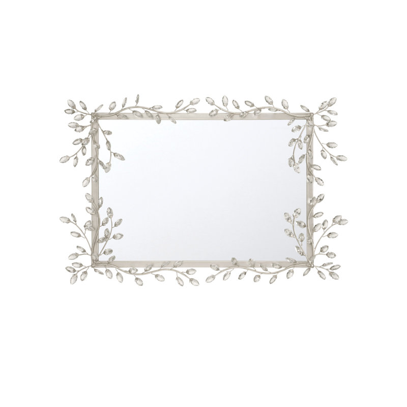 Forget-Me-Not Rectangular Mirror, Silver
