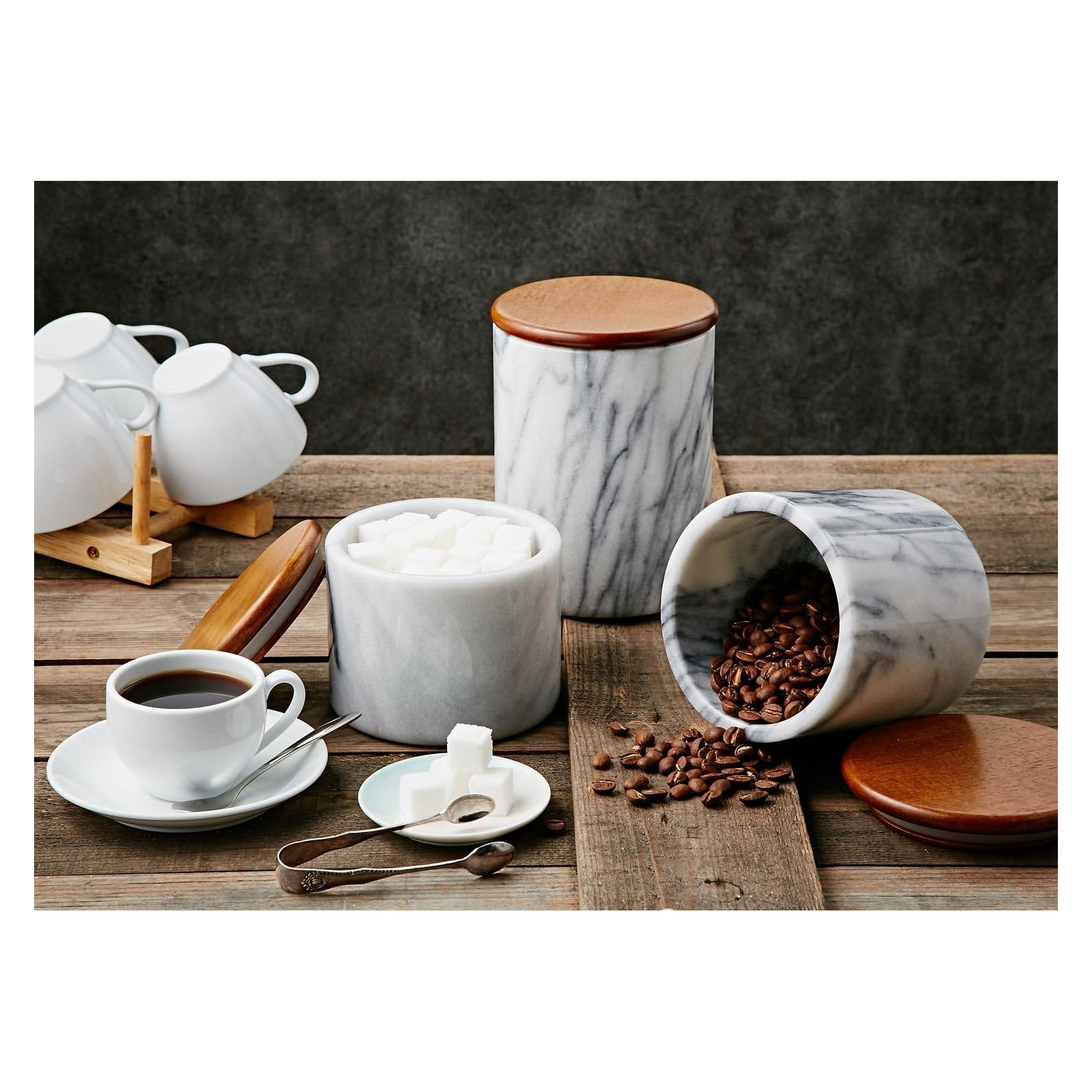 Artifacts Marble™ Stoneware Jar, White Matte, 1.70 kilograms