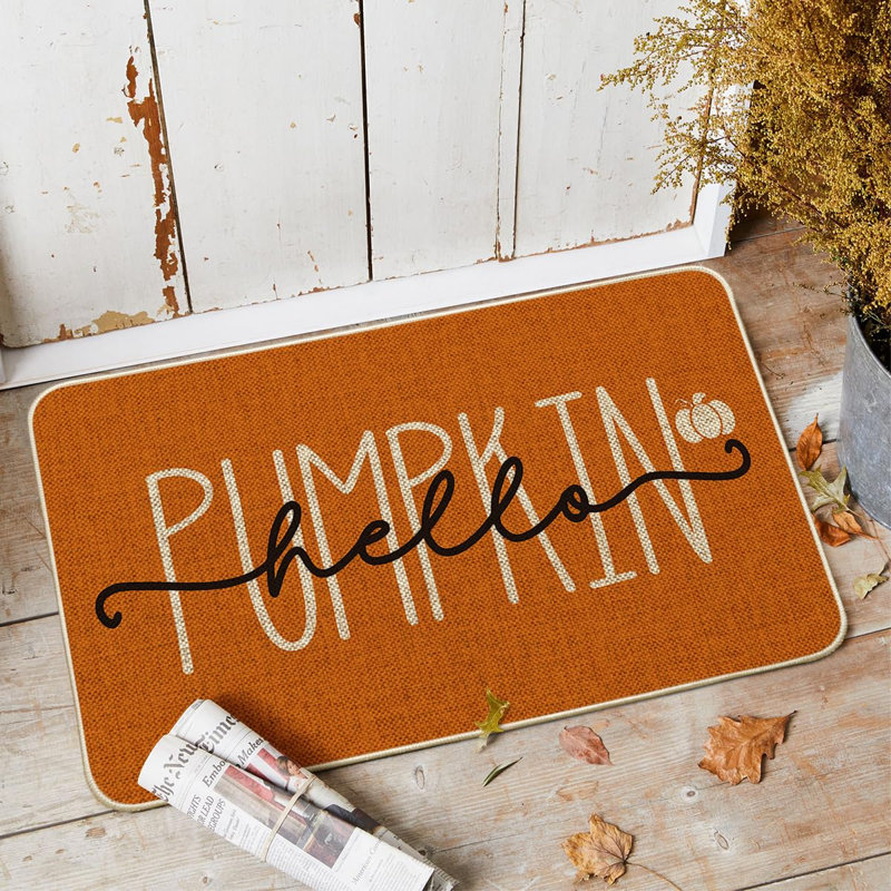 Paillasson orange automne 24x35 pouces