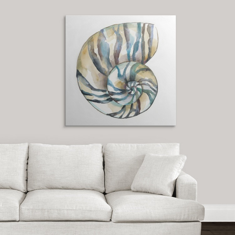 «Aquarelle Shells II» par Chariklia Zarris, reproduction d'art, H 35 po x l 35 po x P 1,5 po, Toile