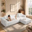 Canapé modulaire à compression à profil bas de 2 pièces avec siège capitonné et ensemble de chaises capitonnées 107,9 "Boneless, sans assemblage requis-875163489