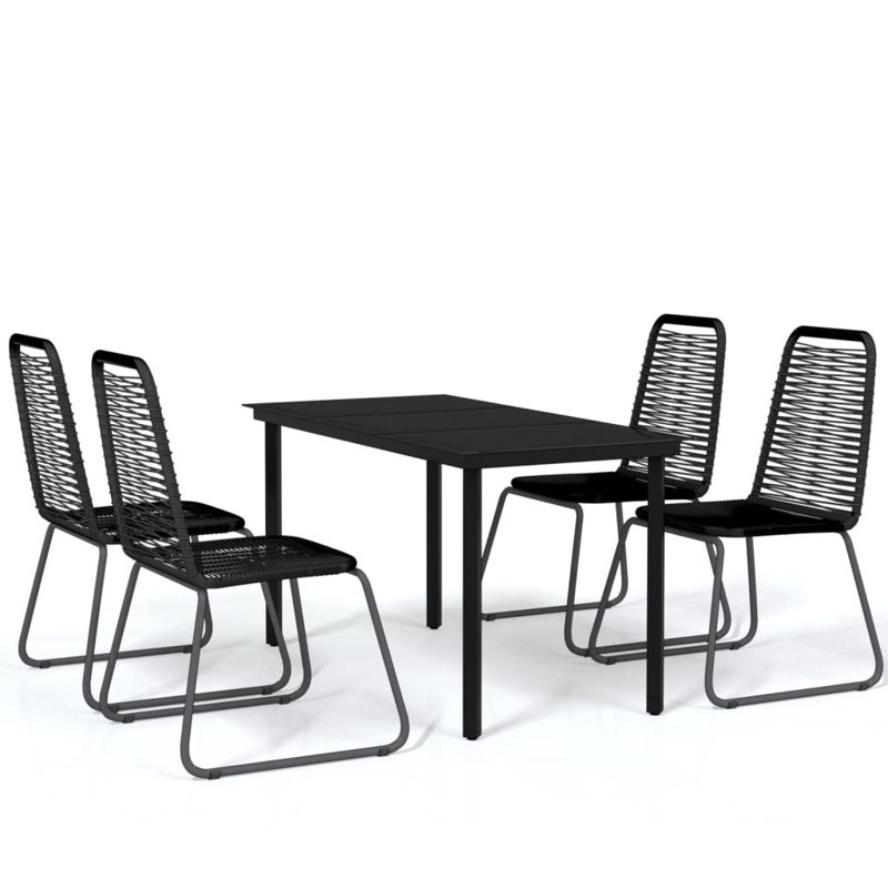 Haseebah 4 - Person Patio Dining Set with Rectangular Table, 140 cm L x 70 cm W x 74 cm H
