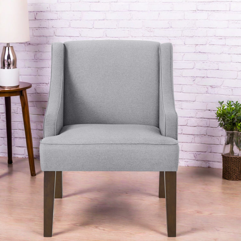 Comfortable Linen Accent Chairs, Wood Legs Modern Style For Home