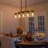 Linear Black Wooden Kitchen Island Pendant Light-403159131
