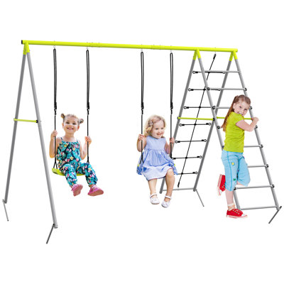 Caetlin Dakota Fields Metal Swing Set with 2 Swing(s)