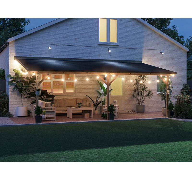 Dunster House Wooden Lean to Gazebo with Super Felt, Pressure Treated Wall Mounted Utopia, 660" H x 324" W x 268" D