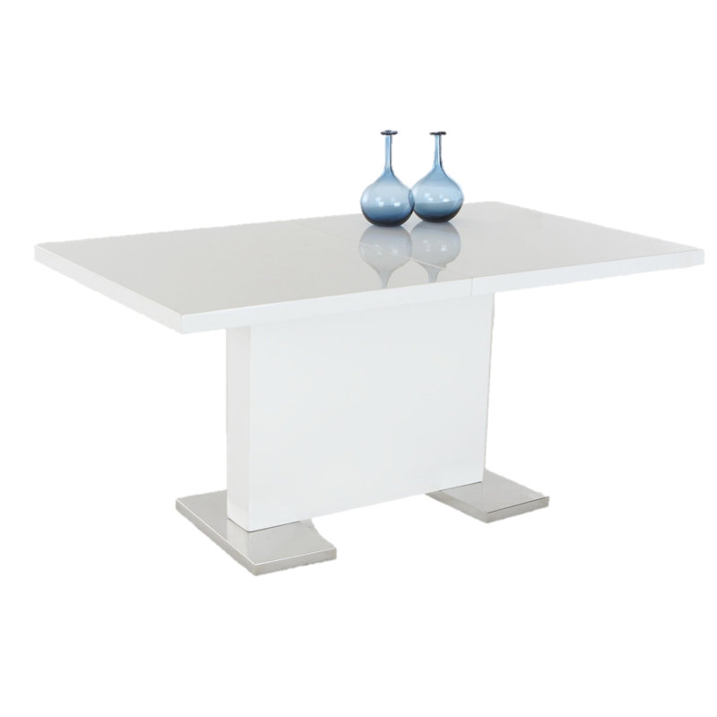 Border Extendable Metal Base Dining Table