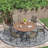 Patio Dining Set with 47.2" Round Dining Table and 6 Padded Textilene Dining Chairs-348841009
