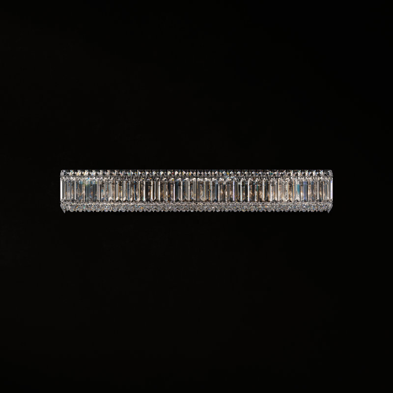 Quantum Steel Flush Mounted Sconce, Strass Clear, 35.5"