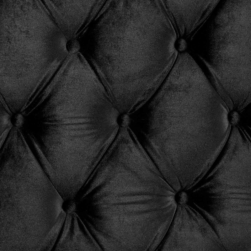 Lit plateforme capitonné surdimensionné entièrement capitonné 1pc, Noir, Grand lit