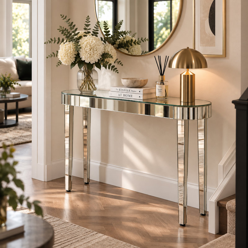 Aadan 120cm Silver Mirrored Console Table