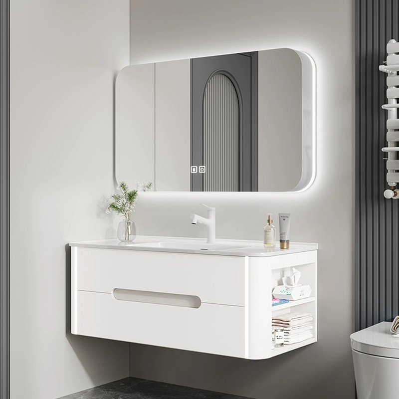 Armoire de salle de bain de style français moderne et luxueux, Blanc cassé