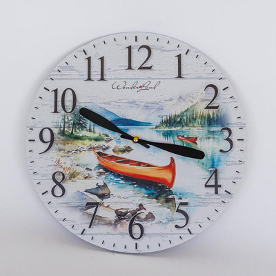 Horloge murale Canoes On The Lake