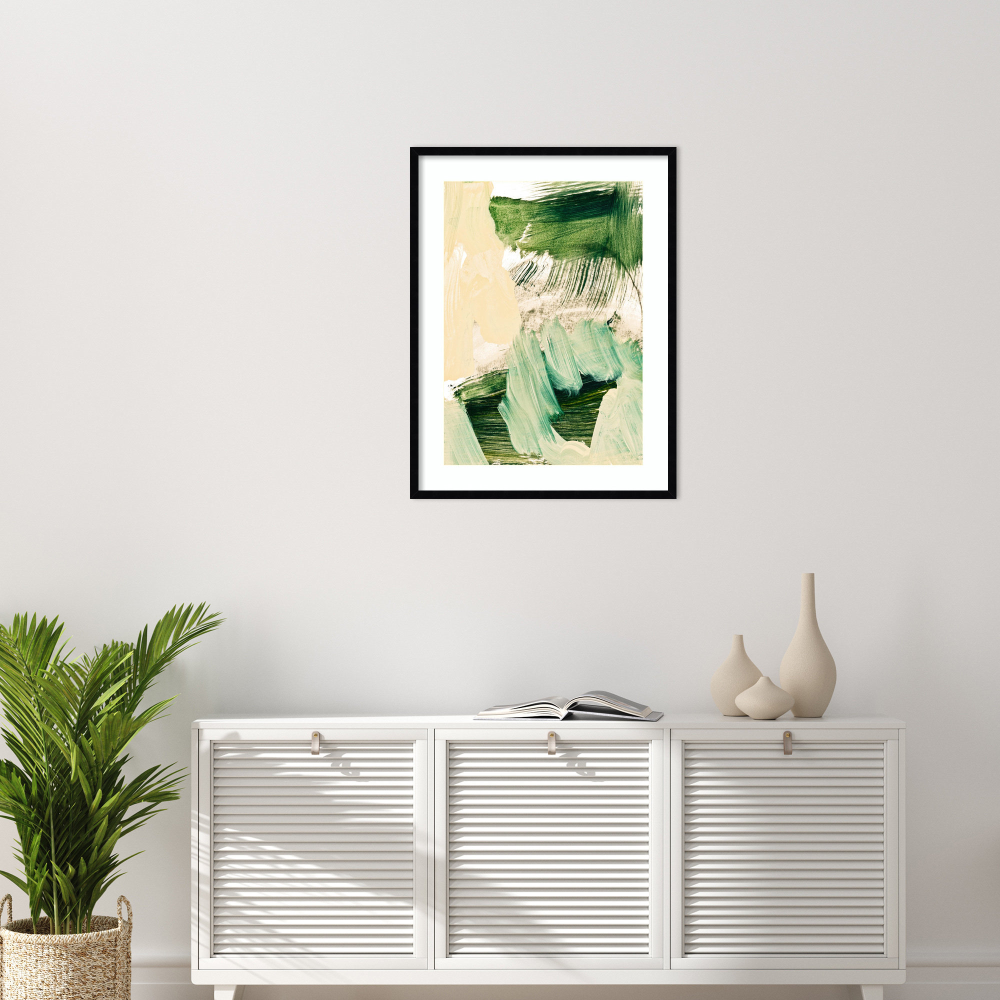 Minimalist Painting 09 by Iris Lehnhardt Wood Framed Wall Art Print, 33" H x 25" W, Black Framed