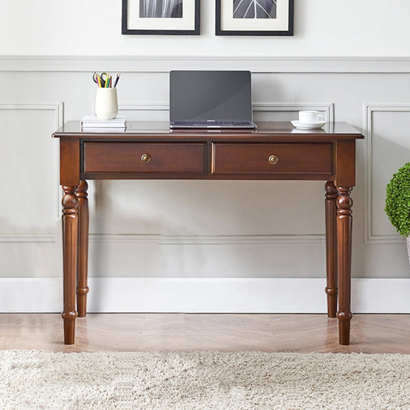 Bureau rectangulaire en bois massif brun noisette, H 29,92 po x l 39,37 po x P 19,69 po