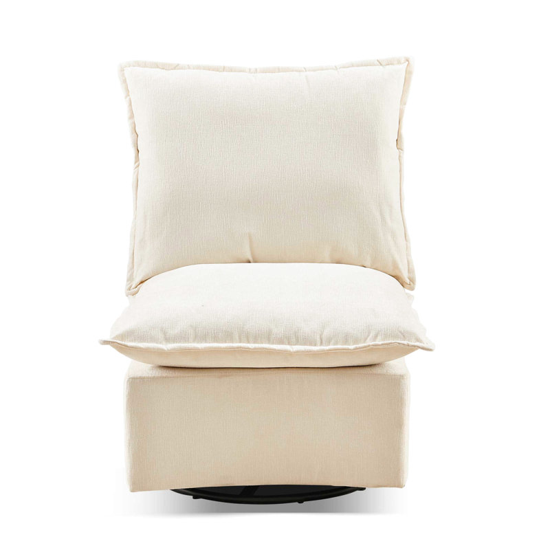 Chaise berçante en chenille pour un plaisir à long terme, Blanc cassé