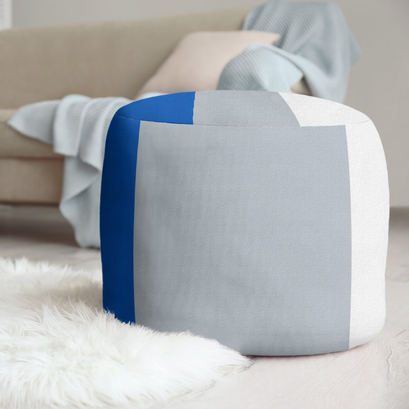 repose-pieds rond 20,5", Bleu royal / argent / blanc