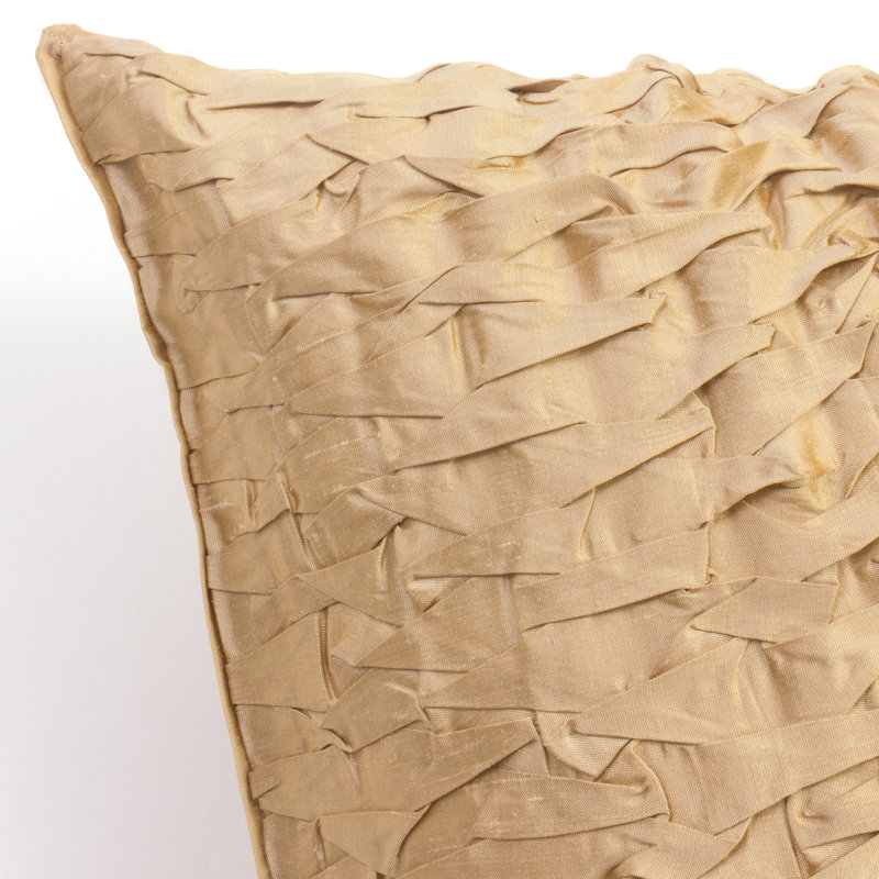 Silk Square Pillow Cover & Insert, Gold